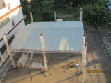 Roof truss with gray cover