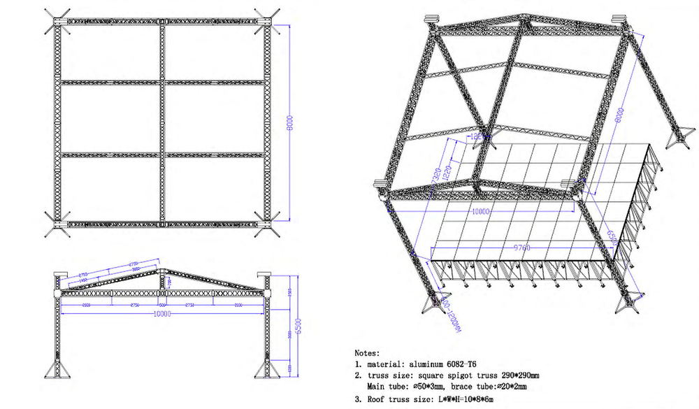 10X8X6.5 truss with stage drawing_