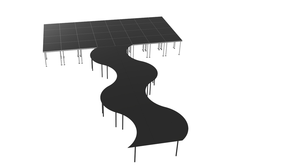 S shape stage