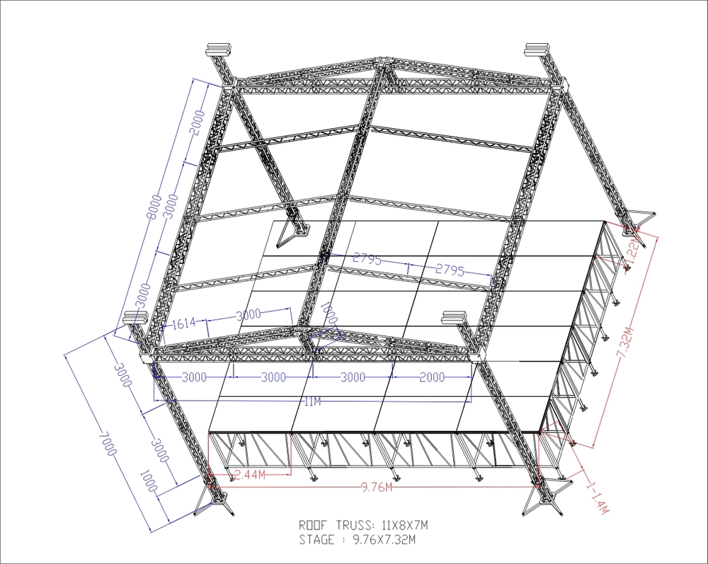 11X8X7m truss WITH STAGE drawing